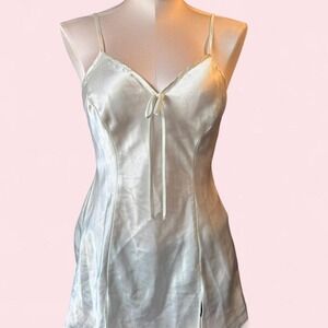 vintage satin slip mini 🤍 lingerie-inspired coquette fairycore 90s/Y2K vibe